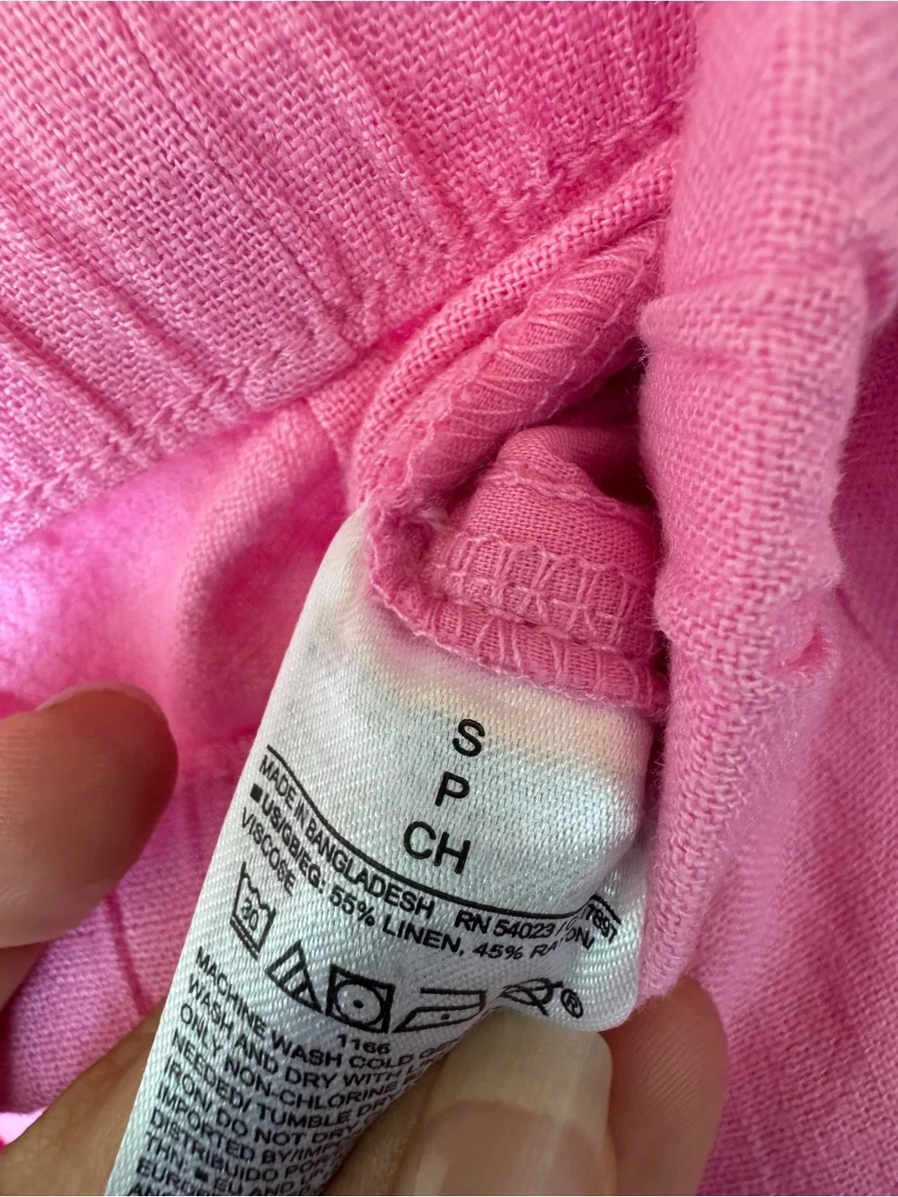 GAP Pink Drawstring Wide-Leg linen blend Pants size small NEW